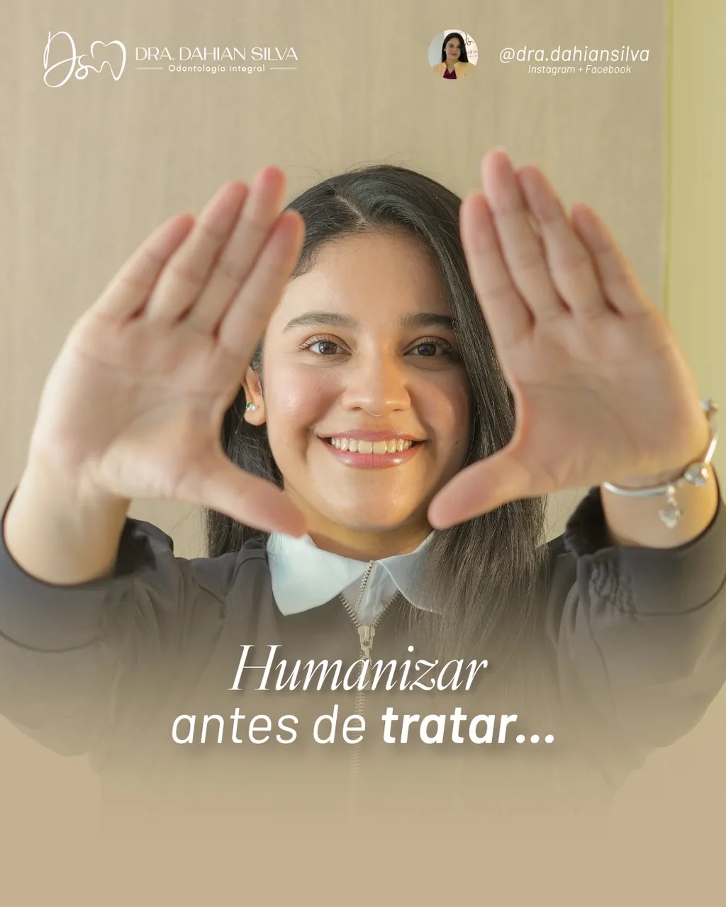 Publicación de Dahian Silva con el mensaje Humanizar antes de tratar